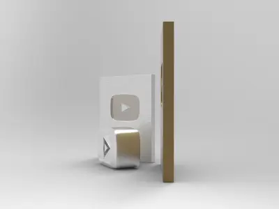 Youtube Plate Awards Low-poly 3D model