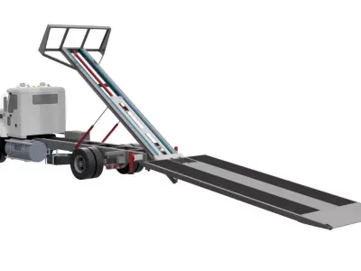 Towing Car Carrier Low Loader  3D model