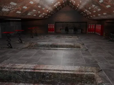 Car Repair Shop Low-poly 3D model