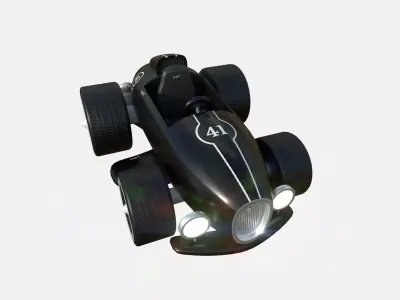 Cartoon Kart B09 Black - Vehicle Racing Design Low-poly 3D model