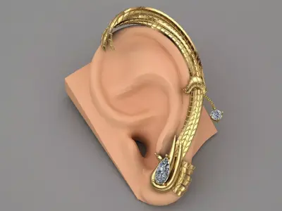 Ear Cuff earrings 3D print model
