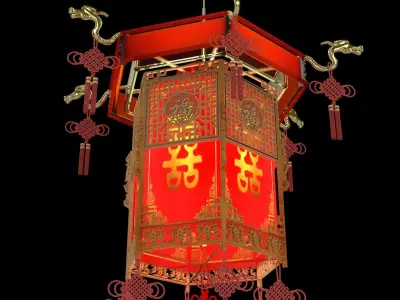 Chinese palace lantern 3D model 32