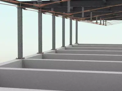 Steel model with Tension braces 3D model