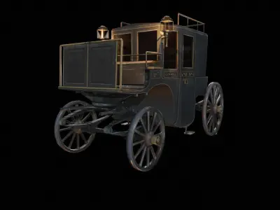coach Cab taxi Low-poly 3D model