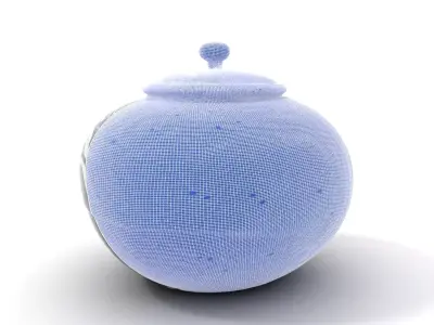 Zebra Patterned Ceramic Jar model pack Low-poly 3D model