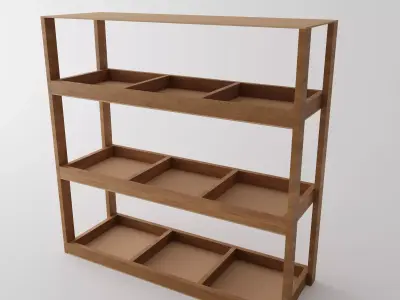 Storage Shelves Low-poly 3D model