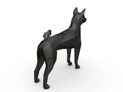 basenji dog low poly 3D print model