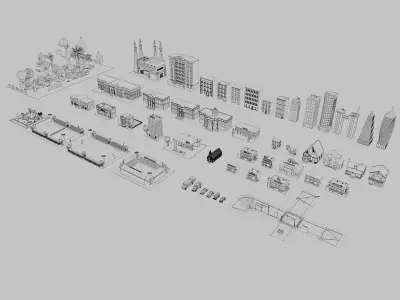 Cartoon City 3D model