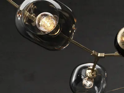 Branching burst 6 lamps 3D model