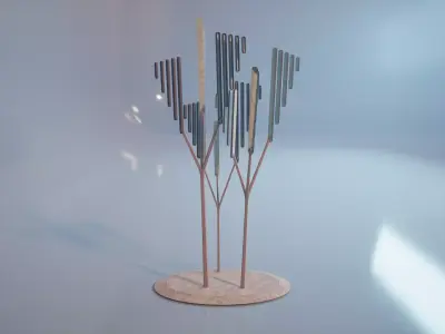 Conceptual shrub S1Av7 Low-poly 3D model