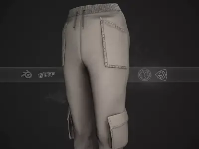 Light Brown Sport Pants  Style 1 Low-poly 3D model