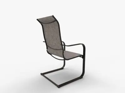 C Spring Textilene Metal Patio Outdoor Dining Chair 3D model
