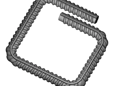 Plastic Square Bend TMT Bar Toy 3D model