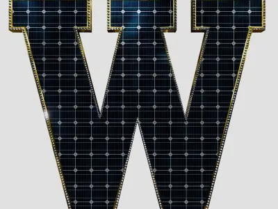 Solar Panel Letter - W 3D model