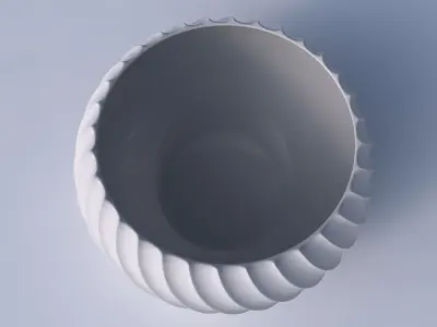 Bowl spheric twisted with bent extruded lines 3D print model