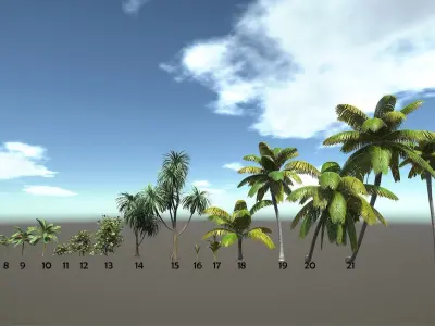  Tropical Plants For Game Engines UE4 asset and Unity3d asset ST Low-poly 3D model