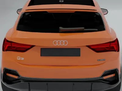 Modeled Audi Q3 urban vehicle Low-poly 3D model