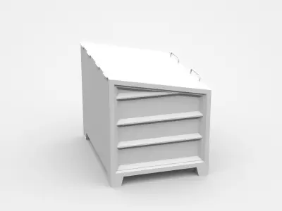 Metal Iron Closed Industrial Container  3D model