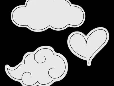 Heart Clouds Neon Signs 3D model