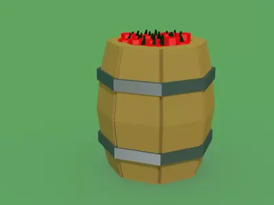 TNT Barrel Free low-poly 3D model