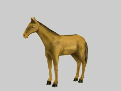 Low poly horse 3D model