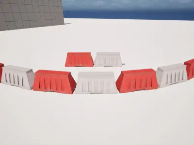 Plastic Road Barrier Low-poly 3D model