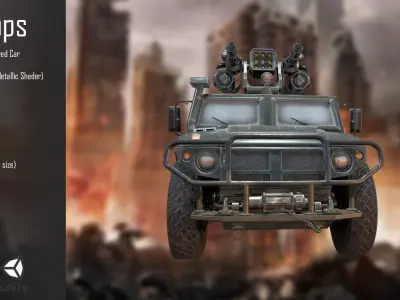 PBR Armored Car Low-poly 3D model