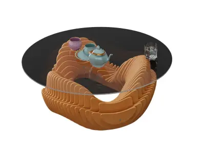 Parametric coffee table 09 3D model
