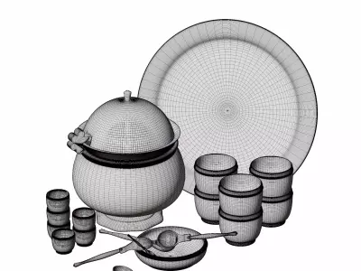 khokhloma crockery 3D model