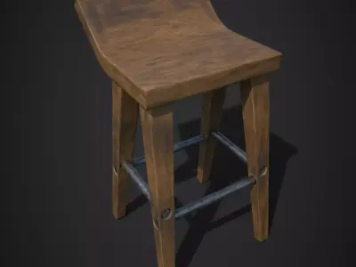 Chair Lowpoly Game Ready Pack 4 in One Low-poly 3D model