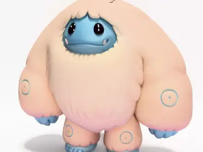 Snow Yeti Chibi Sofubi Style Pop Mart toy 3D print model