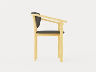 Aden dining chair oiled oak Low-poly 3D model
