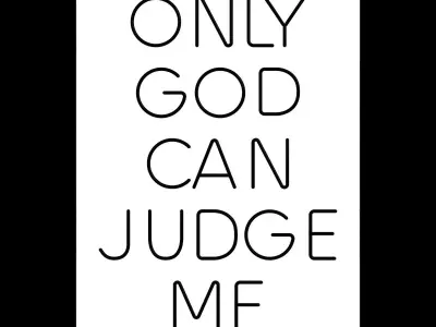 Only God Can Judge Me Neon Sign 3D model