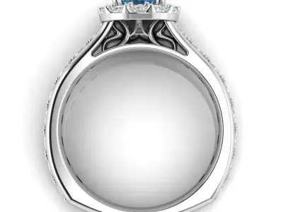 Luxury Engagement Halo Ring  3D print model