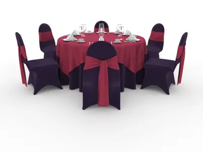 Banquet Table and Chair 67 3D model