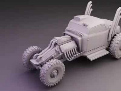 Futuristic car 009 3D print model