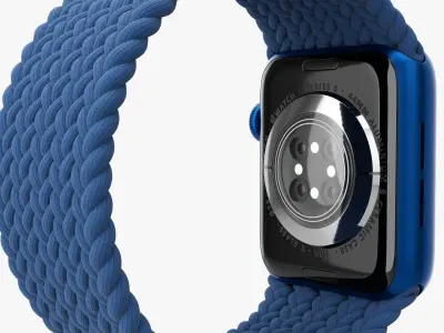 Apple Watch Series 6 braided solo loop blue 3D model