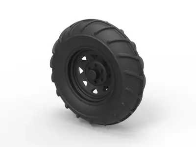 Front wheel from Mud dragster 3D print model
