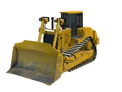 Bulldozer Low-poly 3D model get