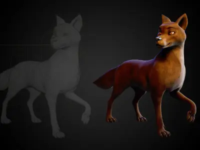 Wolf Prime - Rigged Cartoon-Realistic 3D Model Pack for Blender Low-poly 3D model