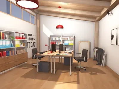 Design Studio Interior Low-poly 3D model