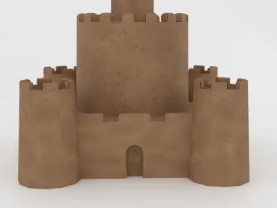 Sand Castle Low-Poly 3D Model 3D model