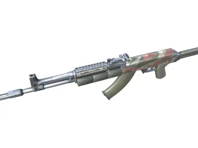 17-AK-105-gun model 3d game ready model Low-poly 3D model Low-poly 3D model