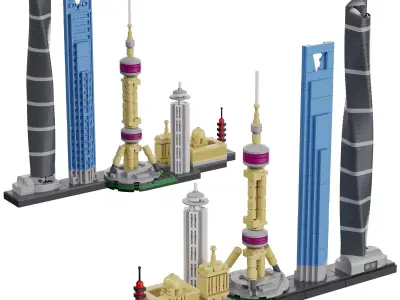Lego Architecture Skyline - 21039 Shanghai 3D model