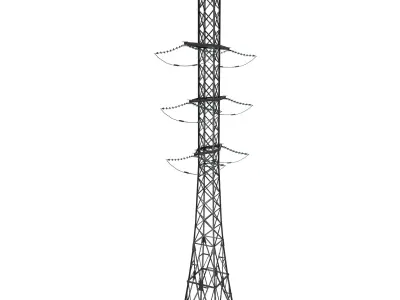 Electricity Pole 13 Low-poly 3D model