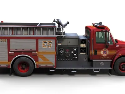 Durastar Firetruck Truck Low-poly 3D model