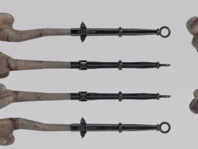 Dragon Bone Two Handed Mace from Skyrim Low-poly 3D model