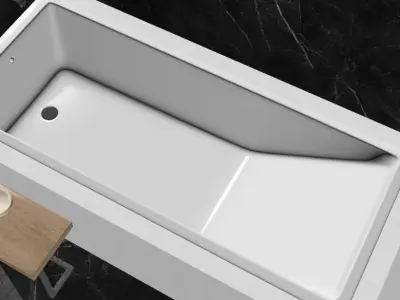 Bathtub Model rectangular Low-poly 3D model