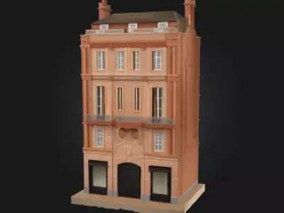 Grand Facade Model  Regal Architecture for Cinematic Worlds 3D model