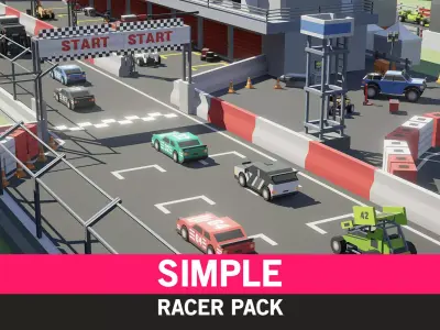 Simple Racer - Cartoon Assets Low-poly 3D model